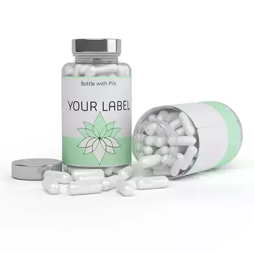 Medicine bottle and pills