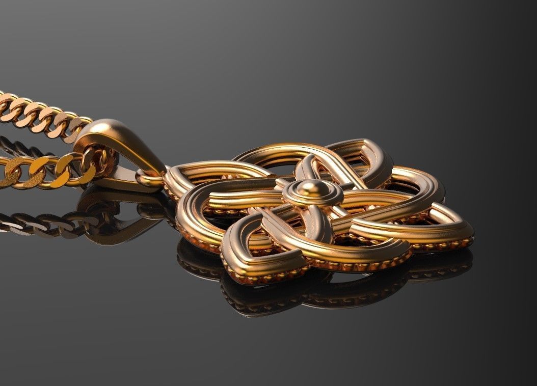 Celtic knotwork jewelry pendant Norse viking amulet 3D print model_1