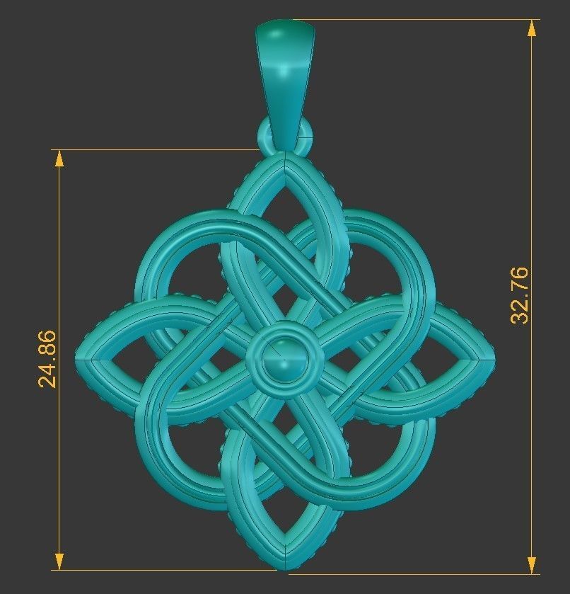 Celtic knotwork jewelry pendant Norse viking amulet 3D print model_3