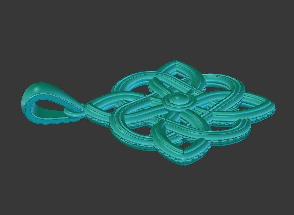 Celtic knotwork jewelry pendant Norse viking amulet 3D print model_5