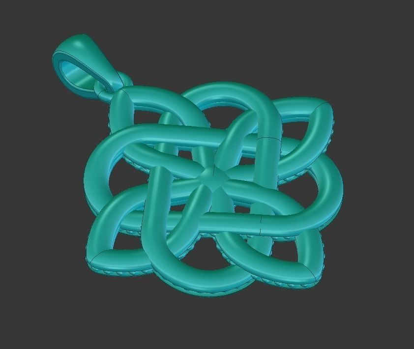 Celtic knotwork jewelry pendant Norse viking amulet 3D print model_10