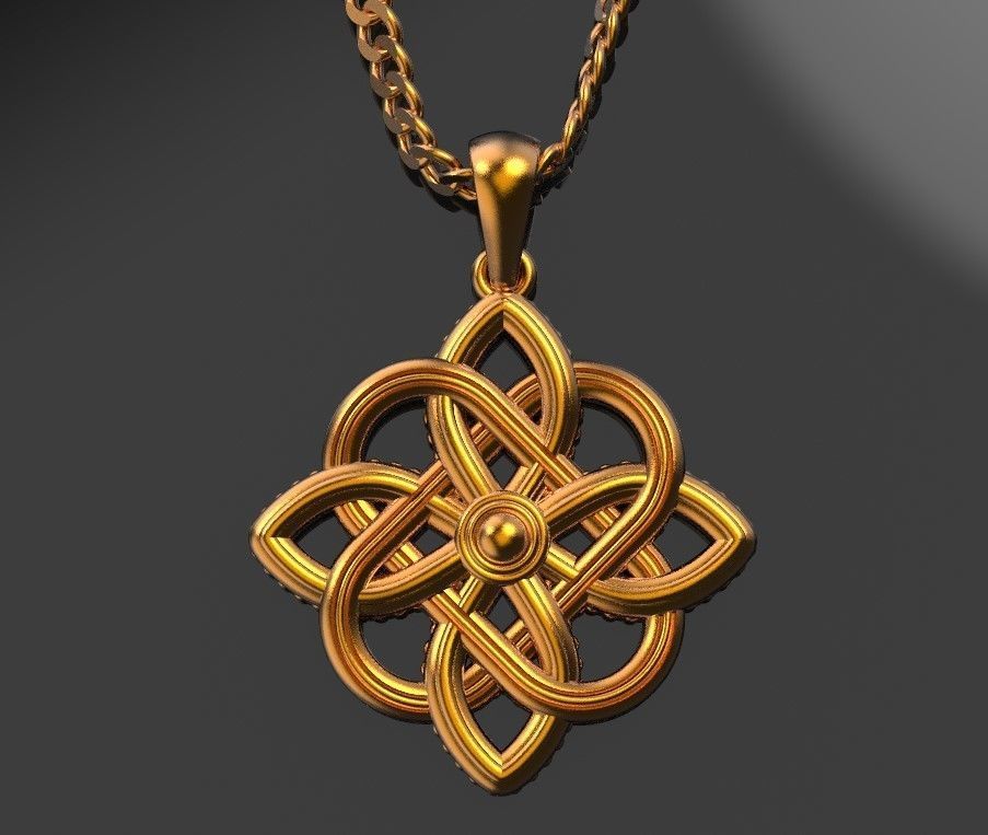 Celtic knotwork jewelry pendant Norse viking amulet 3D print model_6