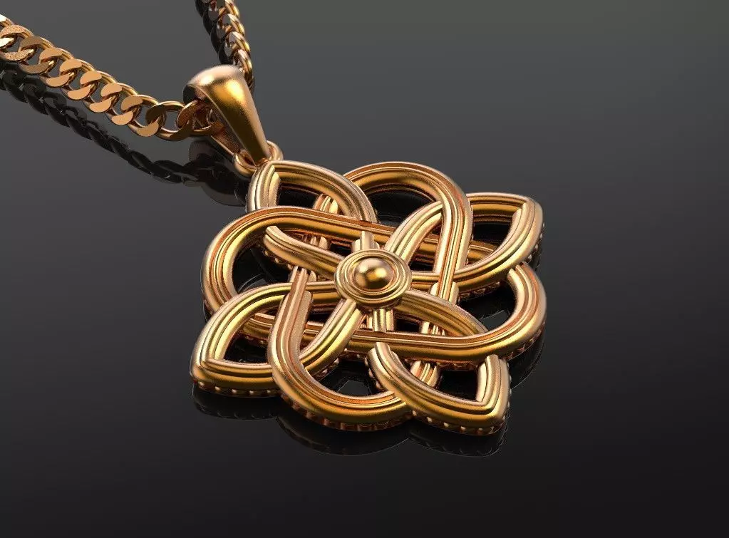 Celtic knotwork jewelry pendant Norse viking amulet 3D print model_0