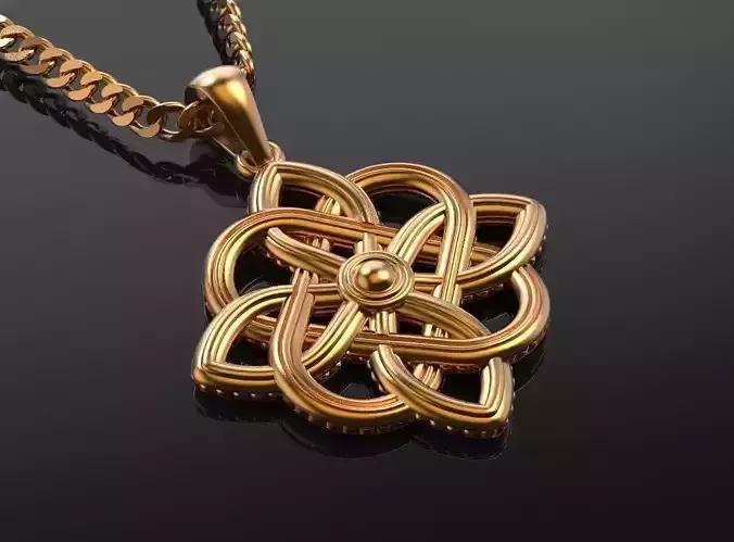 Celtic knotwork jewelry  pendant Norse viking amulet 3D print model