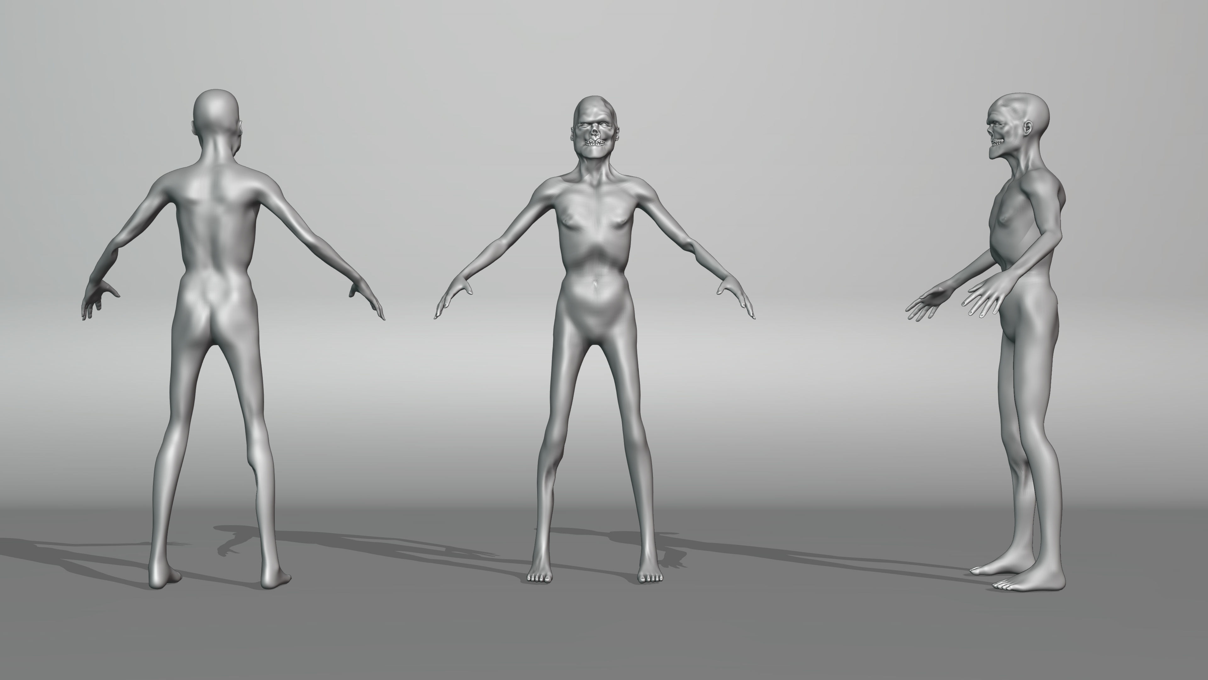 Zombie Basic Model Low-poly 3D model_4