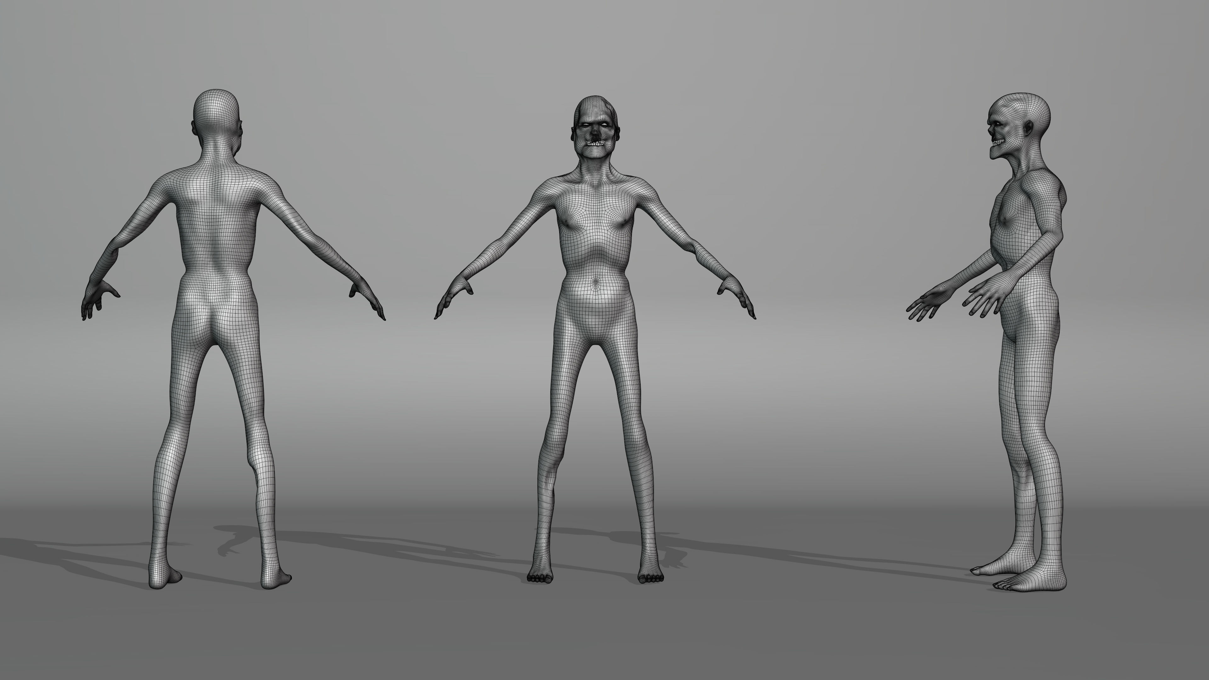 Zombie Basic Model Low-poly 3D model_5