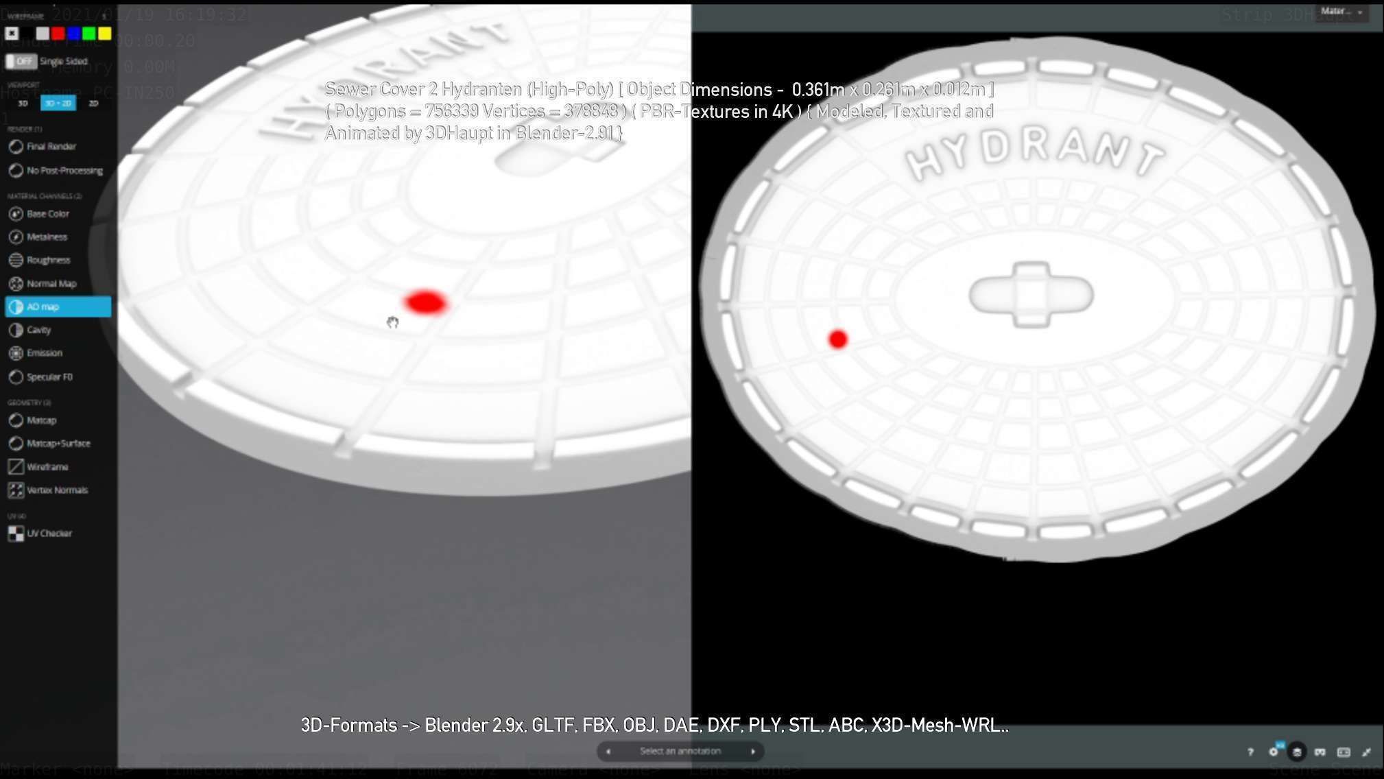 Sewer Cover 2 Hydranten High-Poly 3D model_112