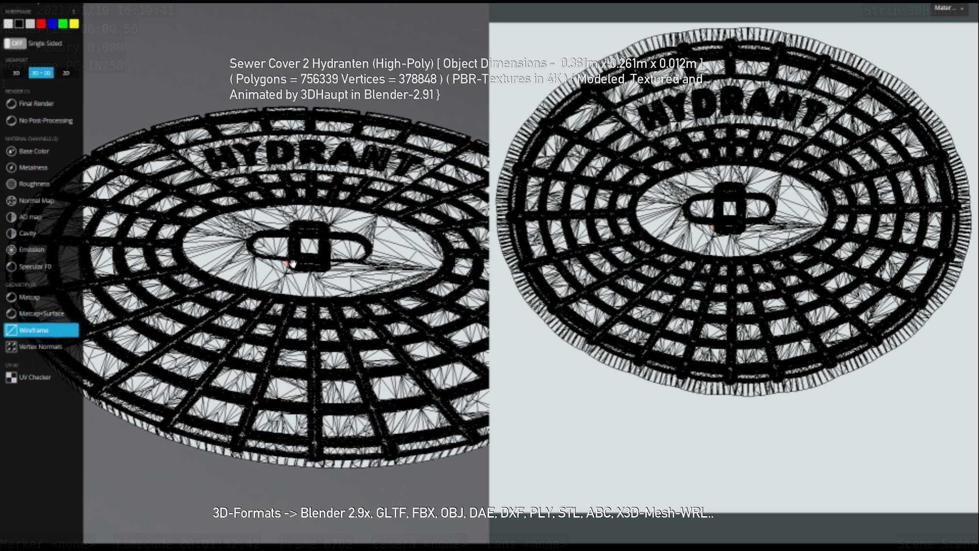 Sewer Cover 2 Hydranten High-Poly 3D model_77