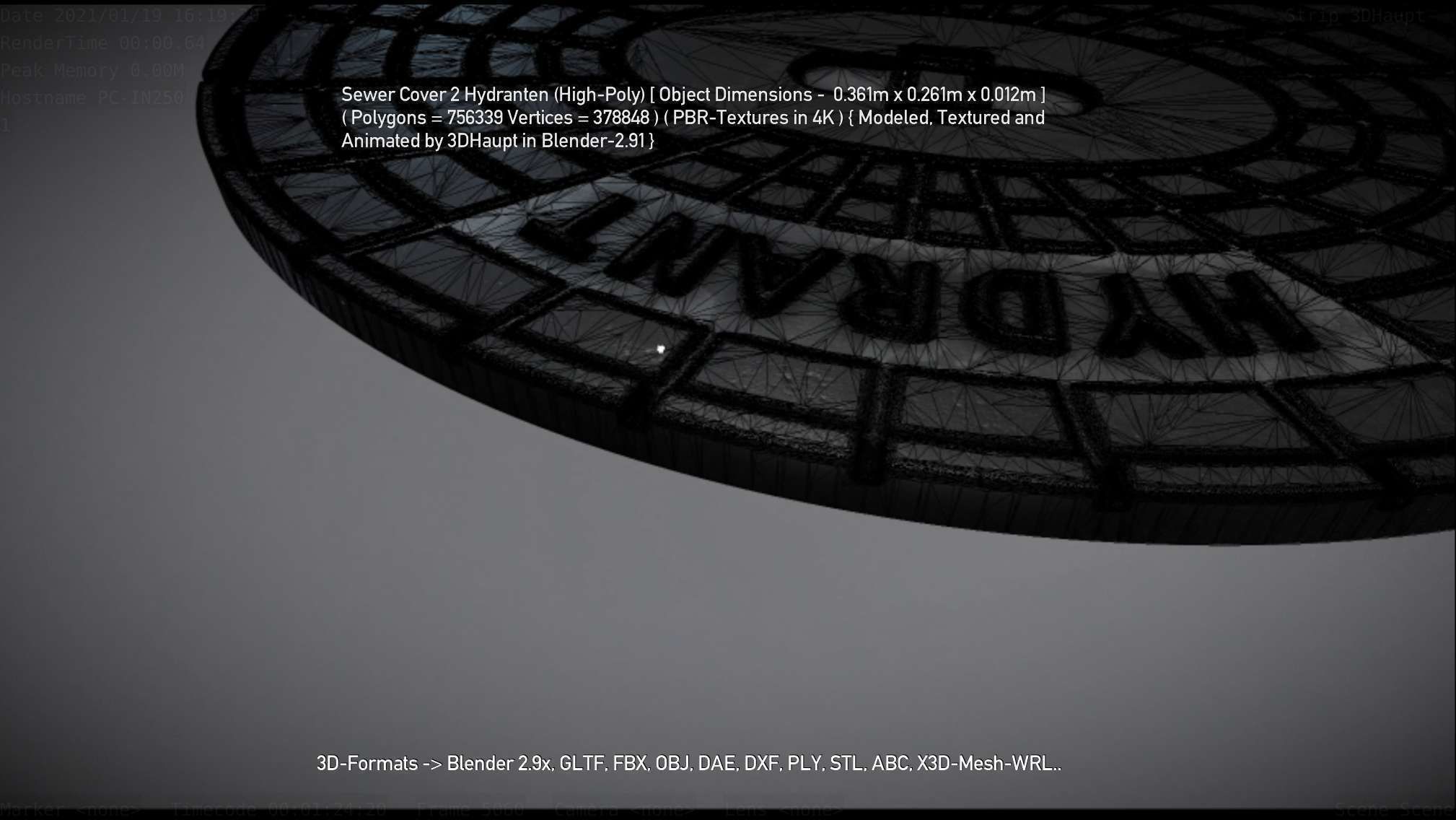 Sewer Cover 2 Hydranten High-Poly 3D model_131