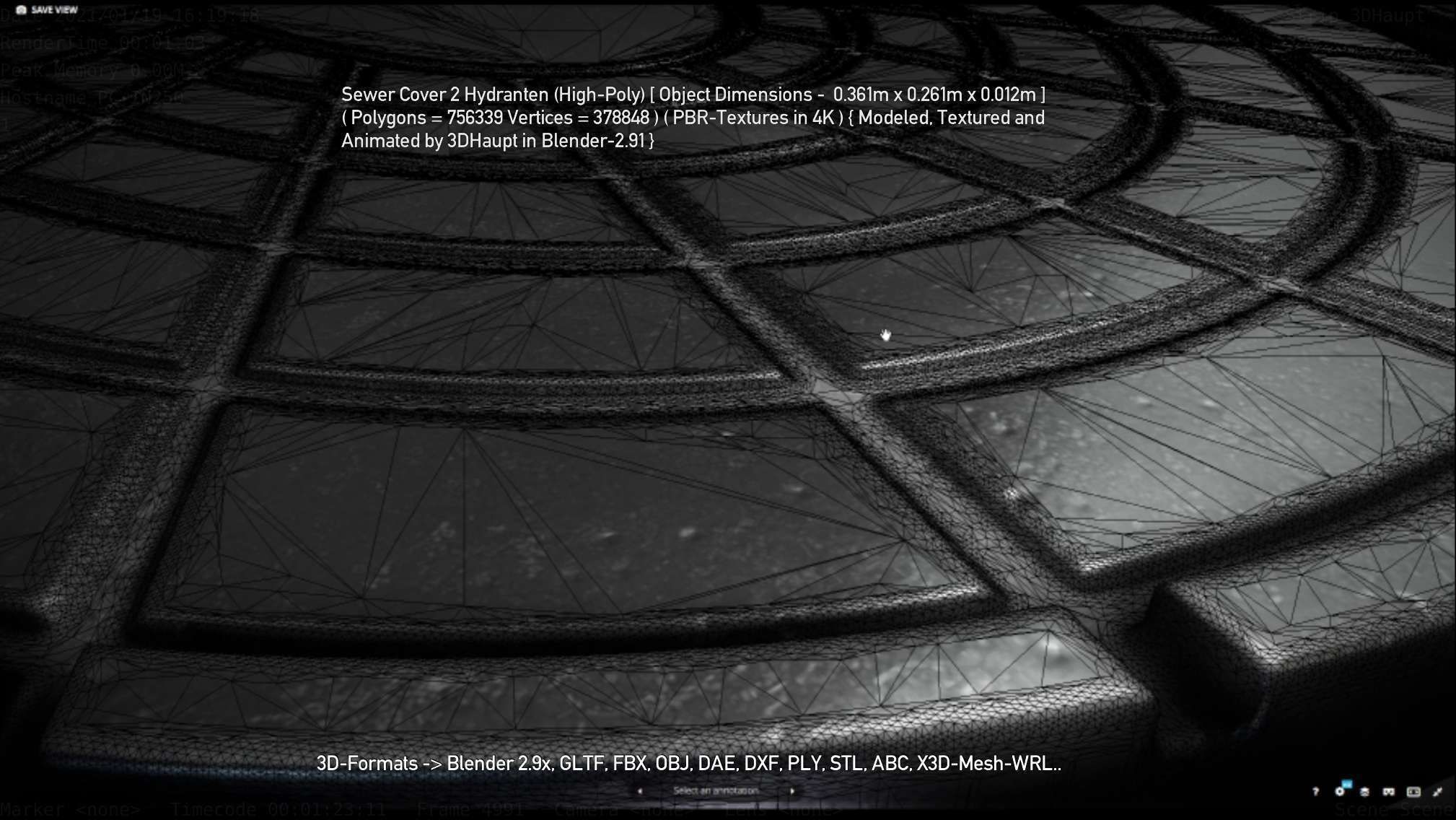 Sewer Cover 2 Hydranten High-Poly 3D model_71