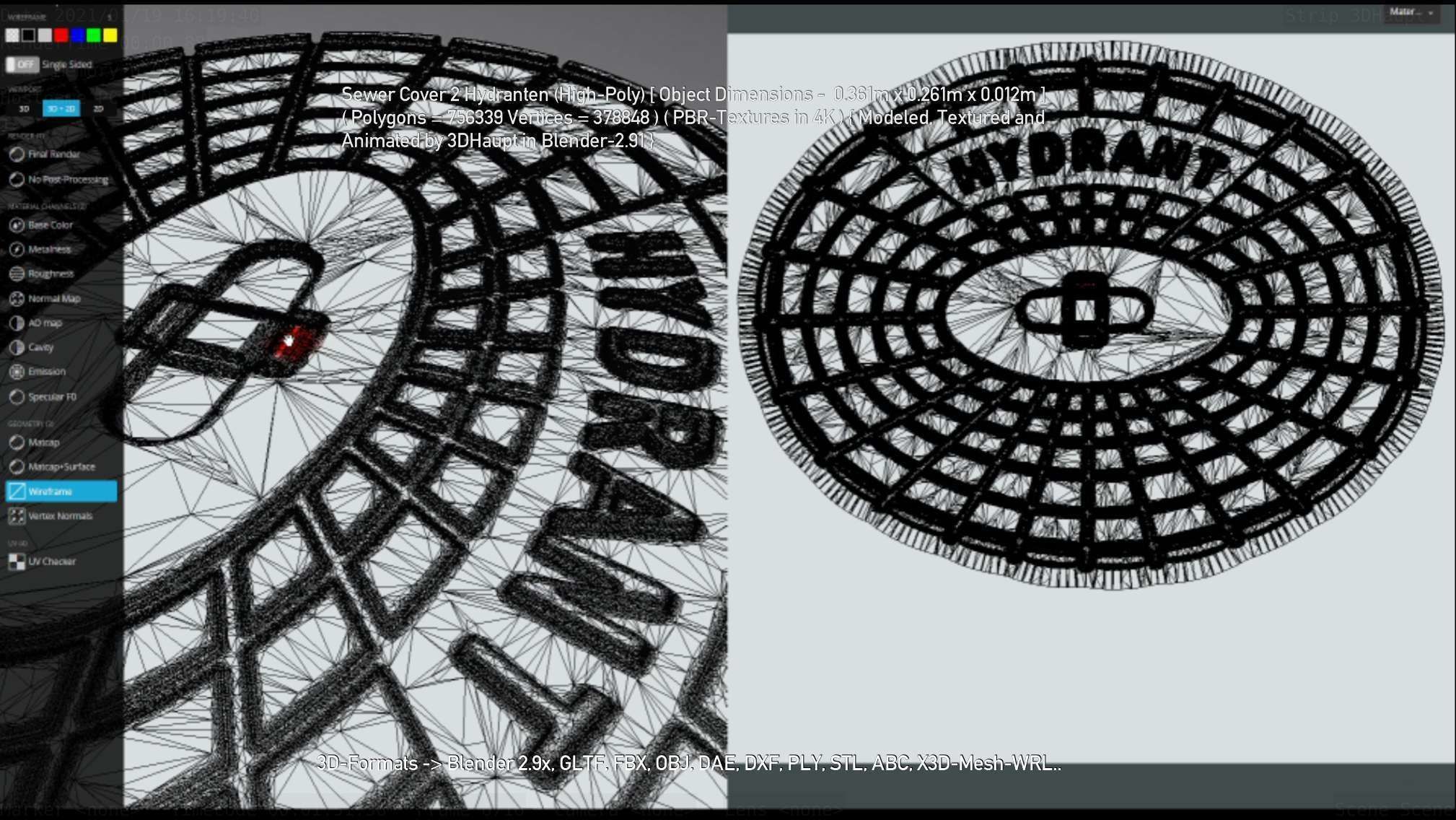 Sewer Cover 2 Hydranten High-Poly 3D model_105