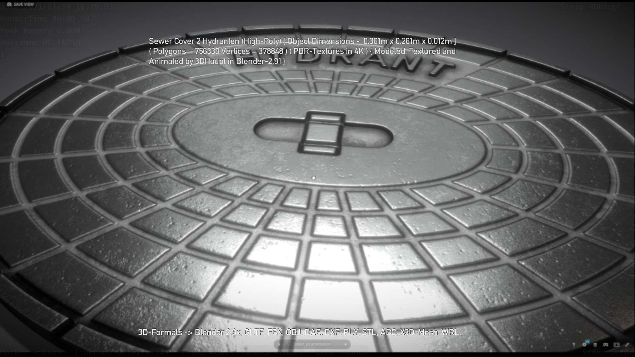 Sewer Cover 2 Hydranten High-Poly 3D model_42