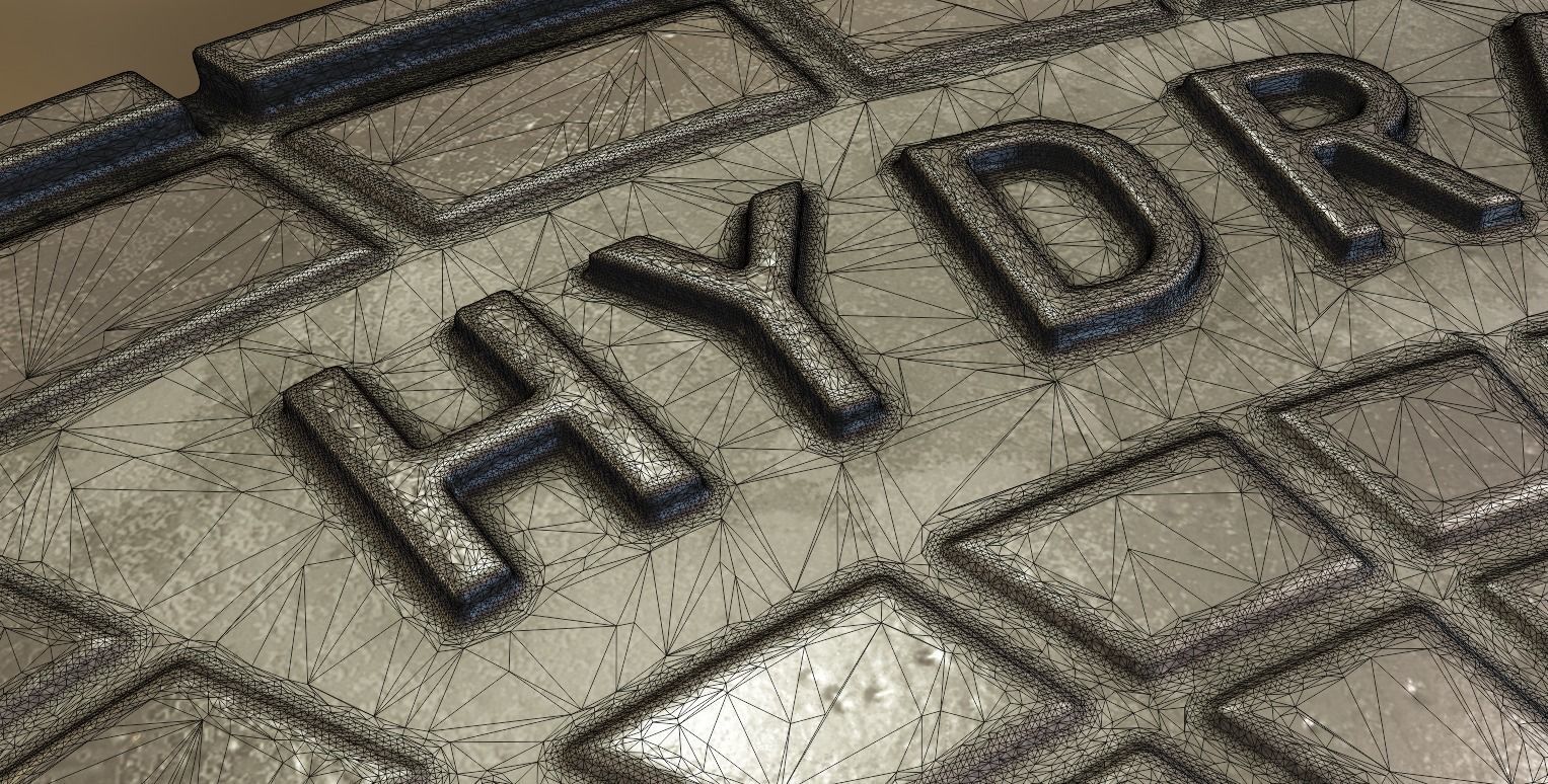 Sewer Cover 2 Hydranten High-Poly 3D model_3