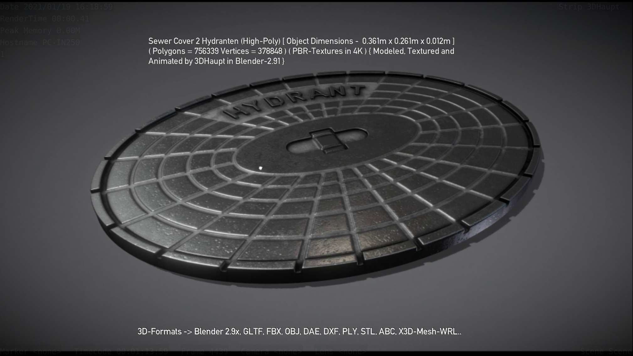 Sewer Cover 2 Hydranten High-Poly 3D model_128