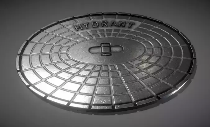 Sewer Cover 2 Hydranten High-Poly 3D model