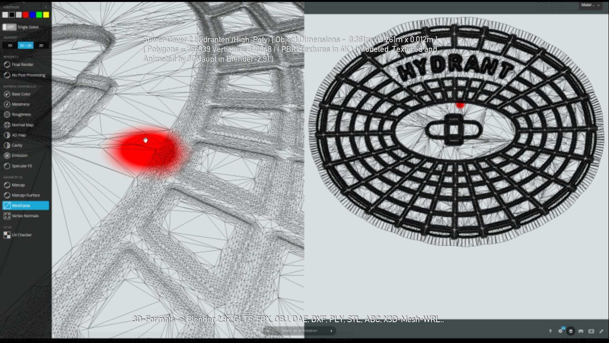 Sewer Cover 2 Hydranten High-Poly 3D model_137