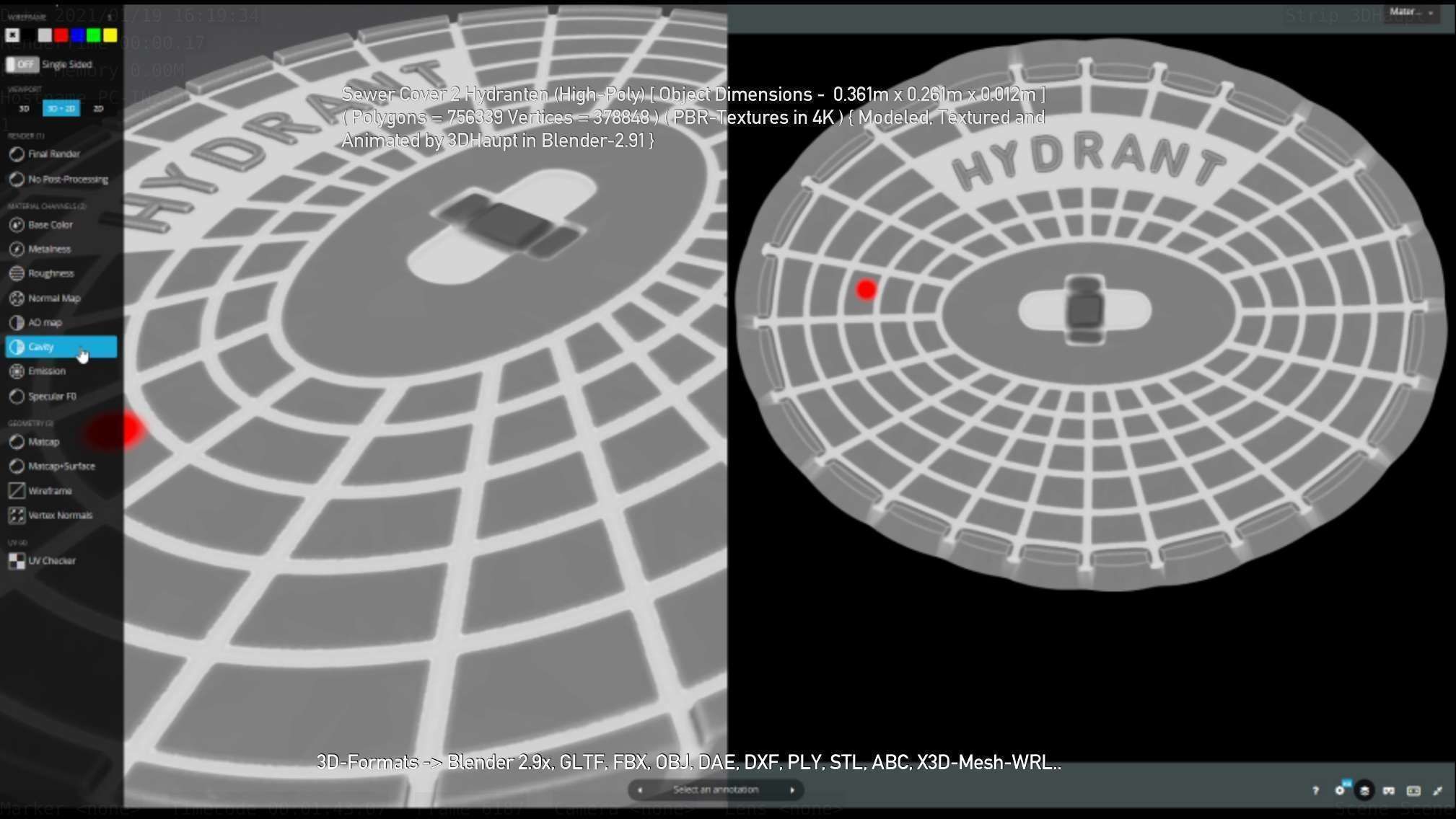 Sewer Cover 2 Hydranten High-Poly 3D model_47