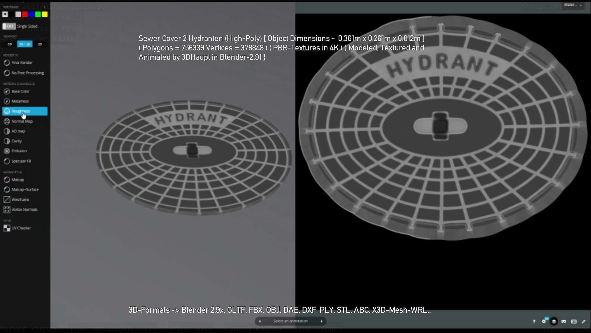 Sewer Cover 2 Hydranten High-Poly 3D model_79