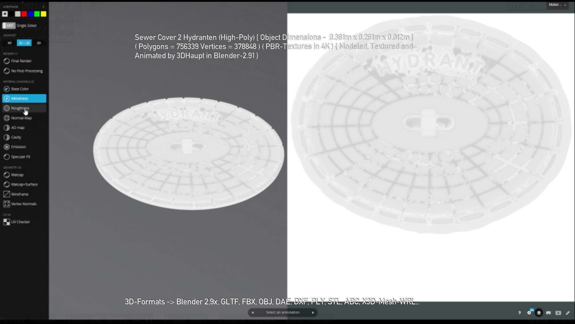 Sewer Cover 2 Hydranten High-Poly 3D model_46