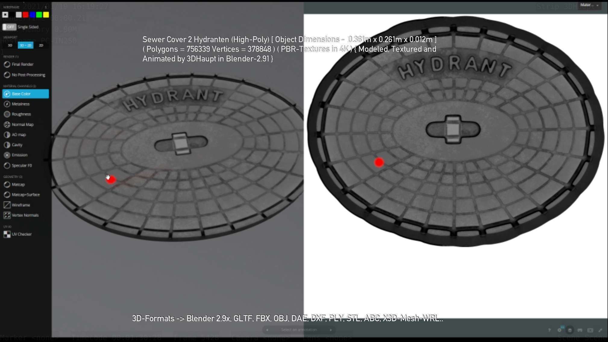 Sewer Cover 2 Hydranten High-Poly 3D model_109