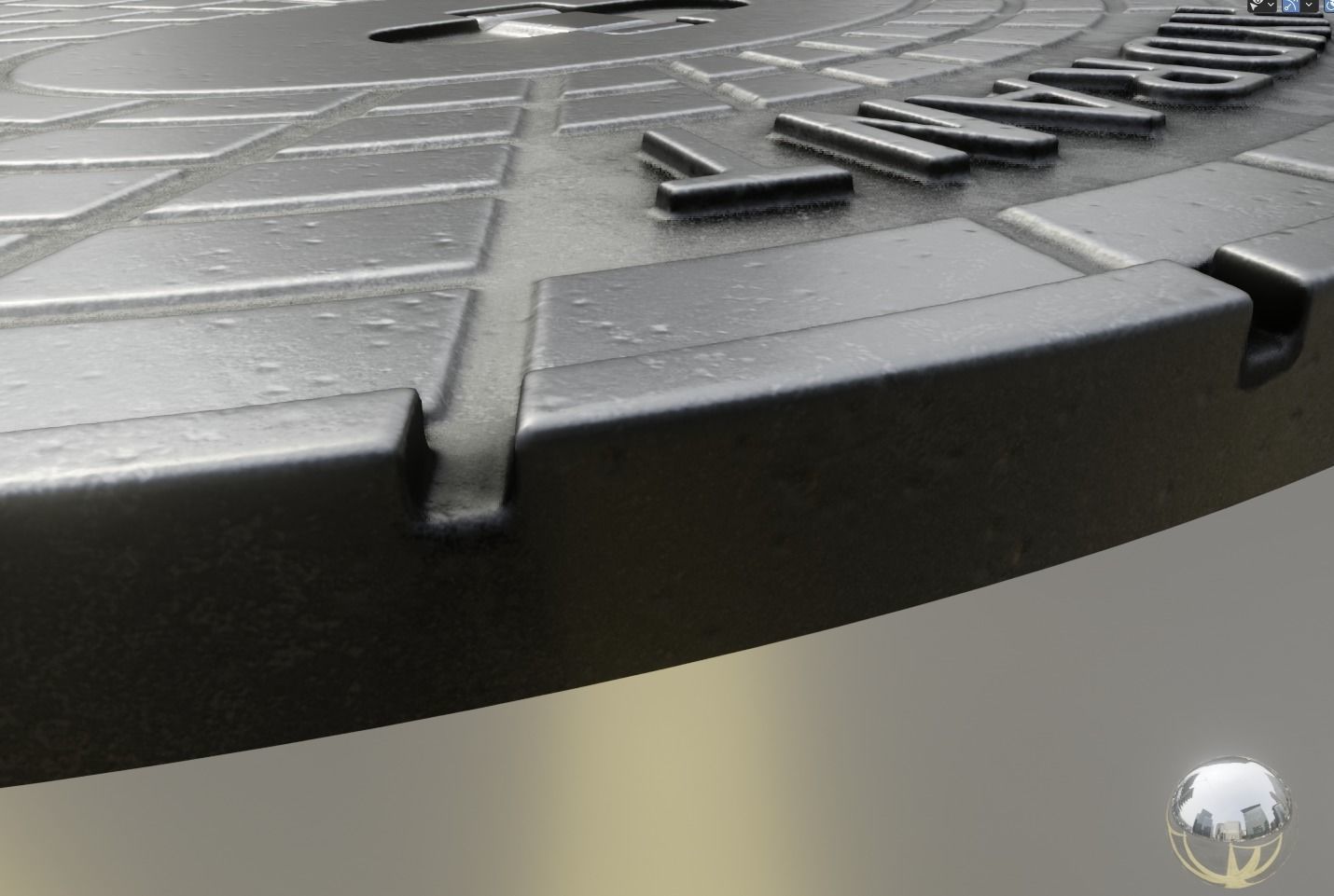 Sewer Cover 2 Hydranten High-Poly 3D model_5