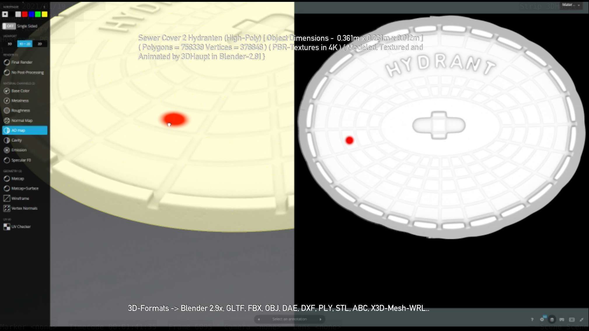 Sewer Cover 2 Hydranten High-Poly 3D model_135