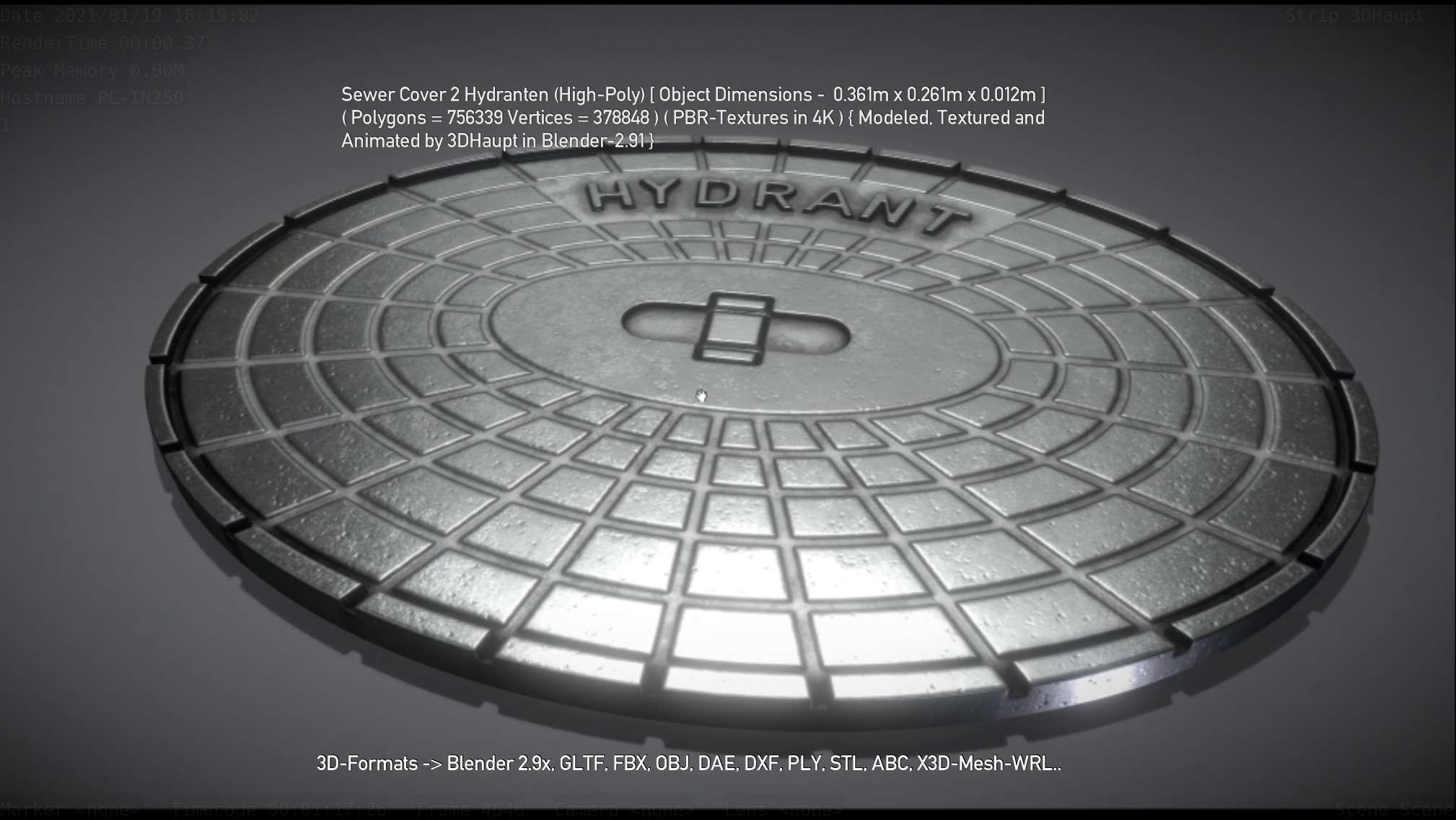 Sewer Cover 2 Hydranten High-Poly 3D model_69