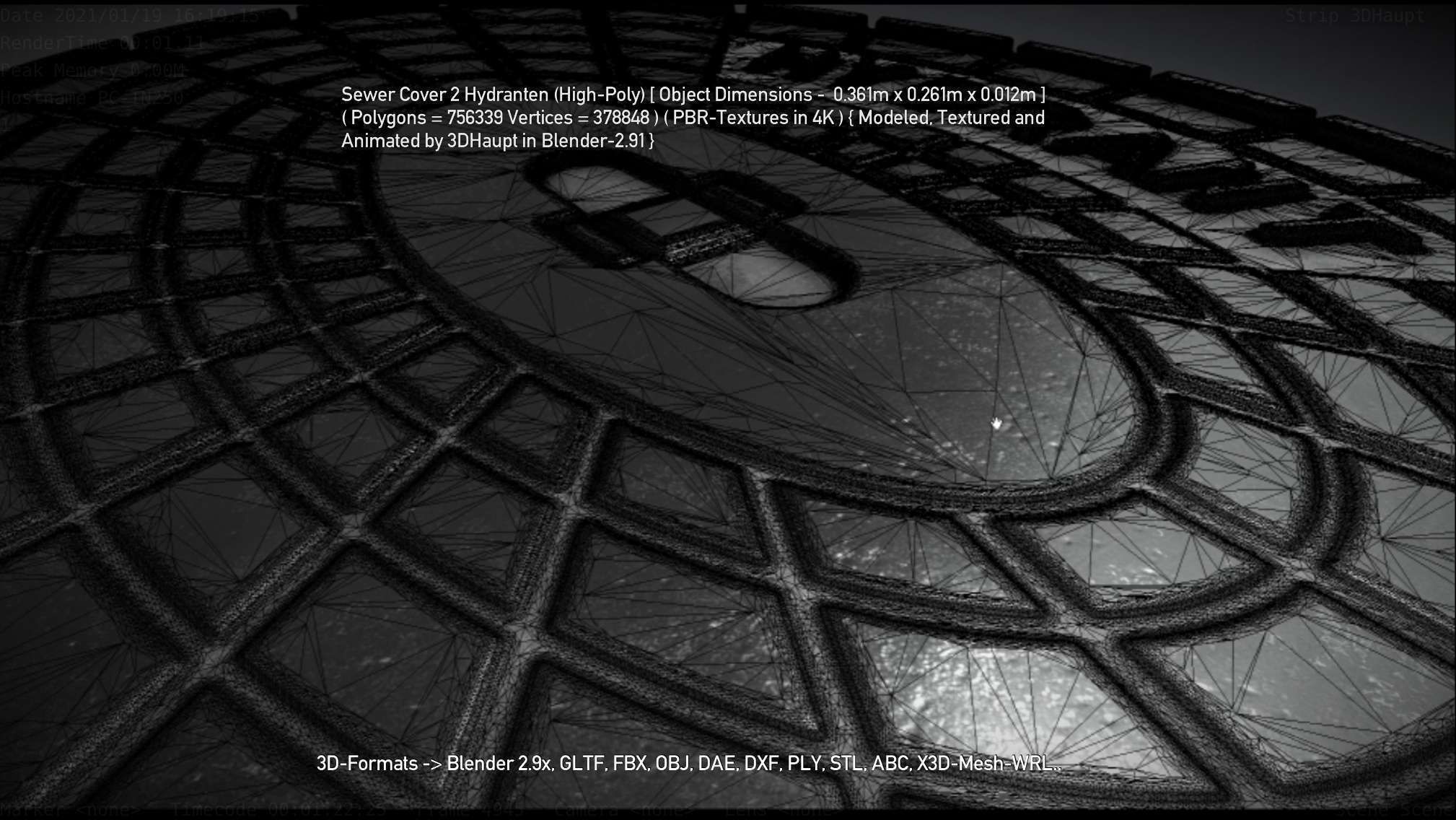 Sewer Cover 2 Hydranten High-Poly 3D model_106