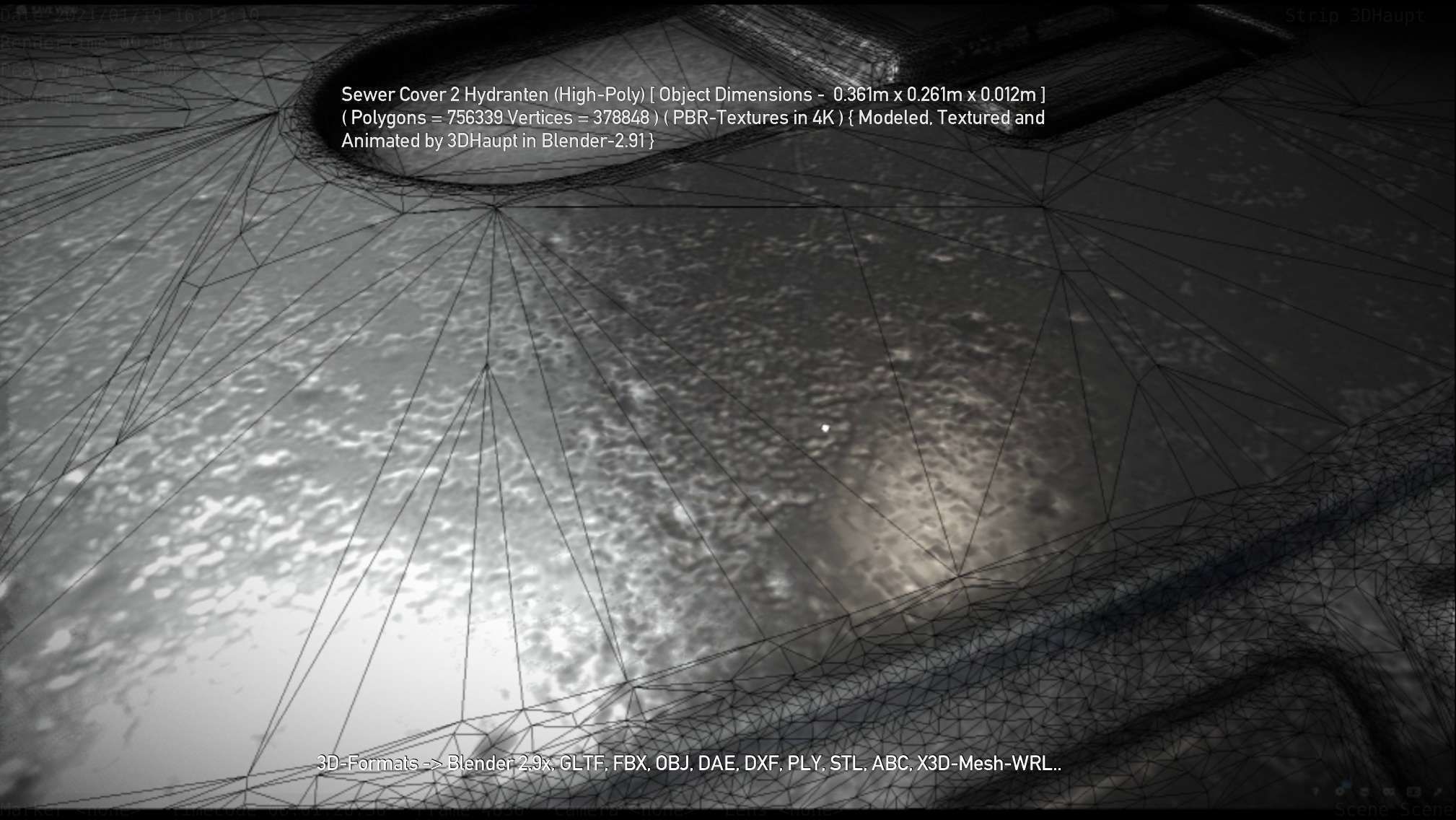 Sewer Cover 2 Hydranten High-Poly 3D model_130