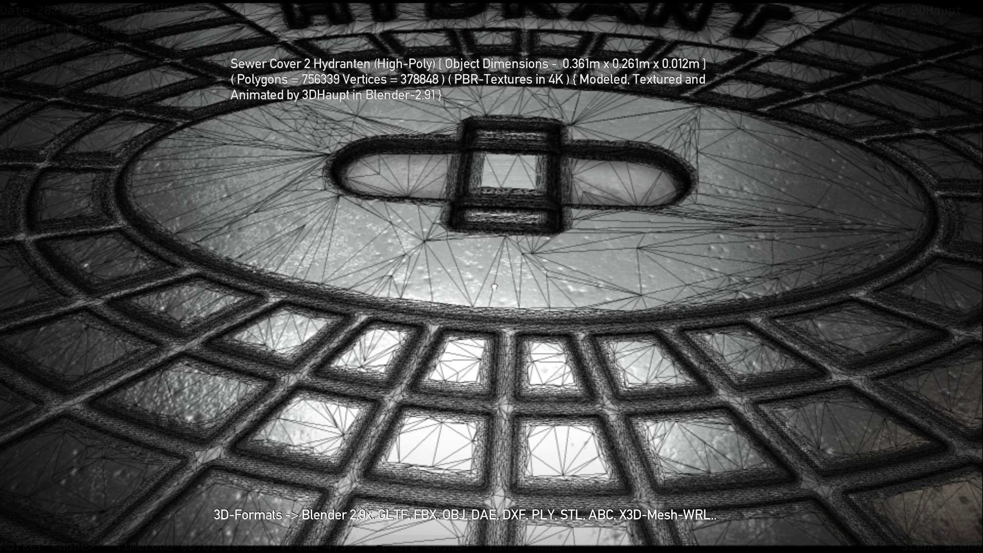 Sewer Cover 2 Hydranten High-Poly 3D model_103