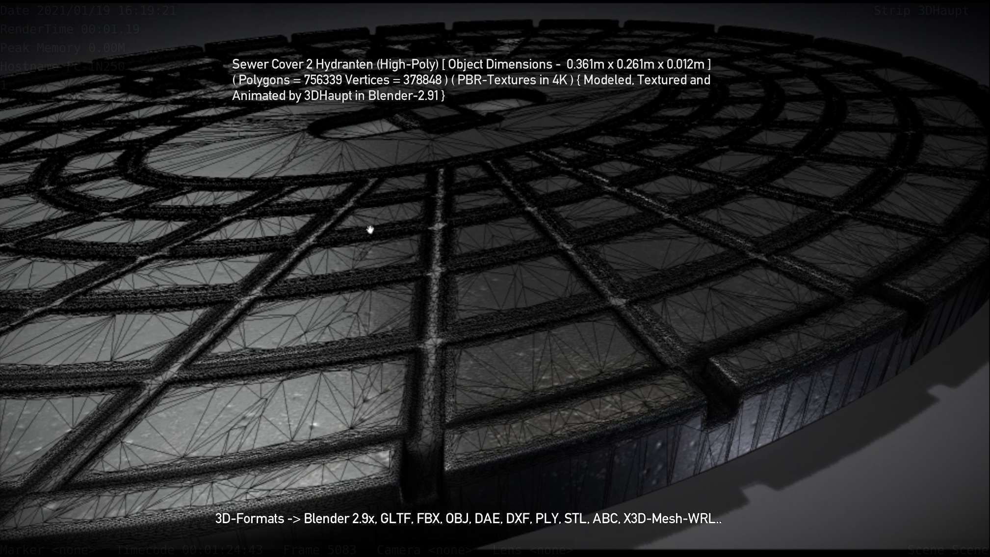 Sewer Cover 2 Hydranten High-Poly 3D model_107