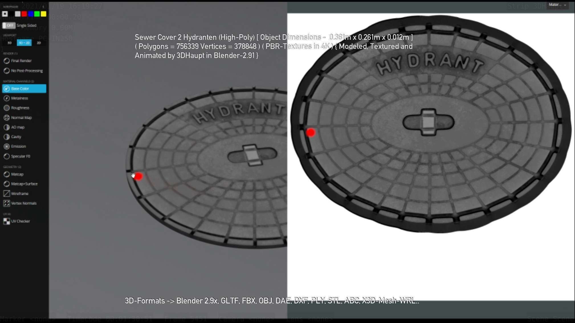 Sewer Cover 2 Hydranten High-Poly 3D model_132