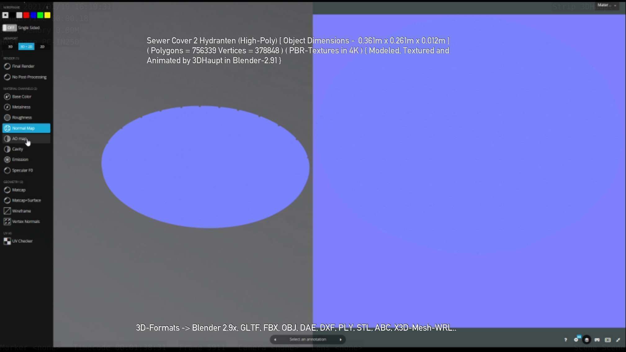 Sewer Cover 2 Hydranten High-Poly 3D model_111