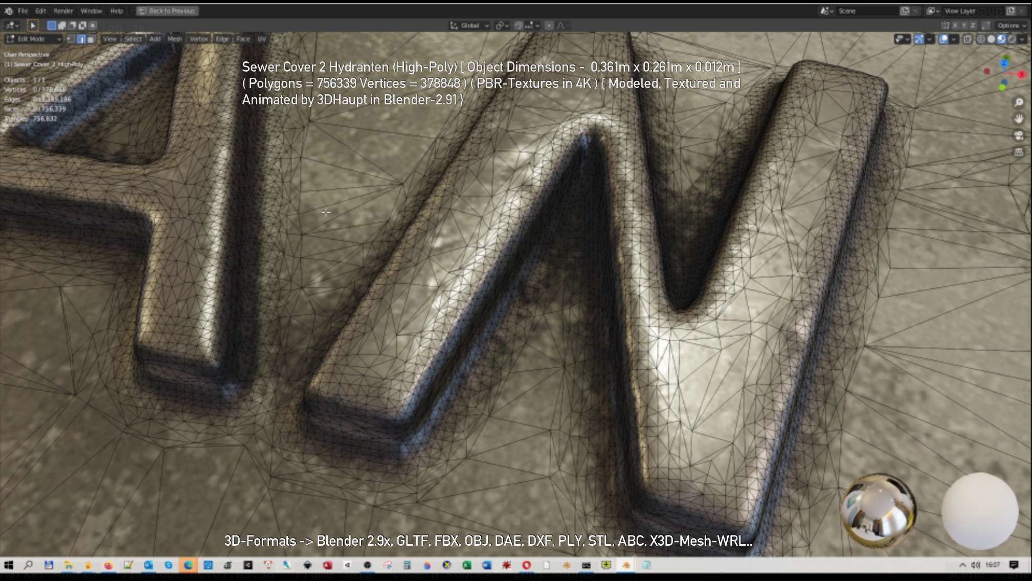 Sewer Cover 2 Hydranten High-Poly 3D model_63