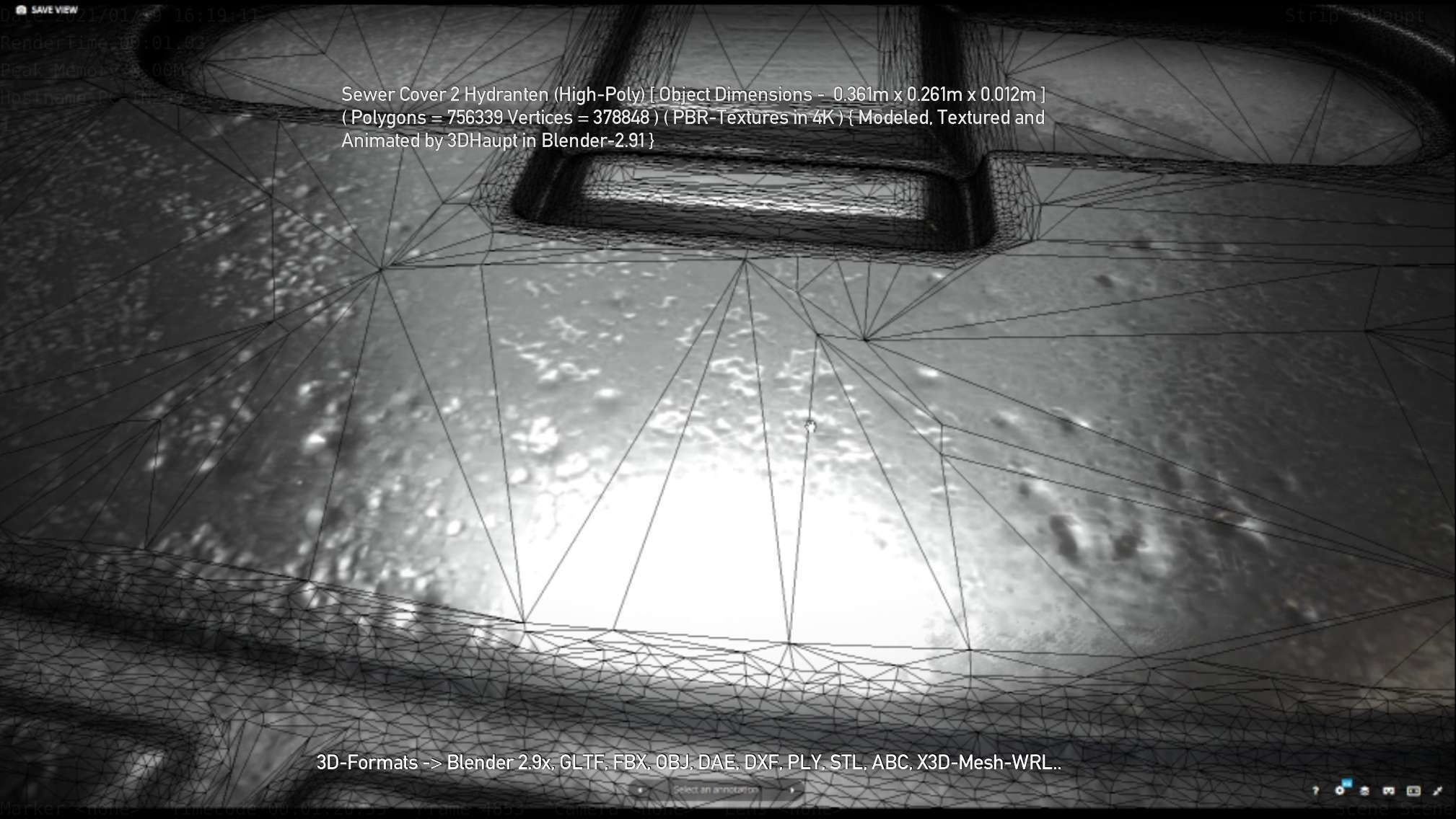 Sewer Cover 2 Hydranten High-Poly 3D model_43