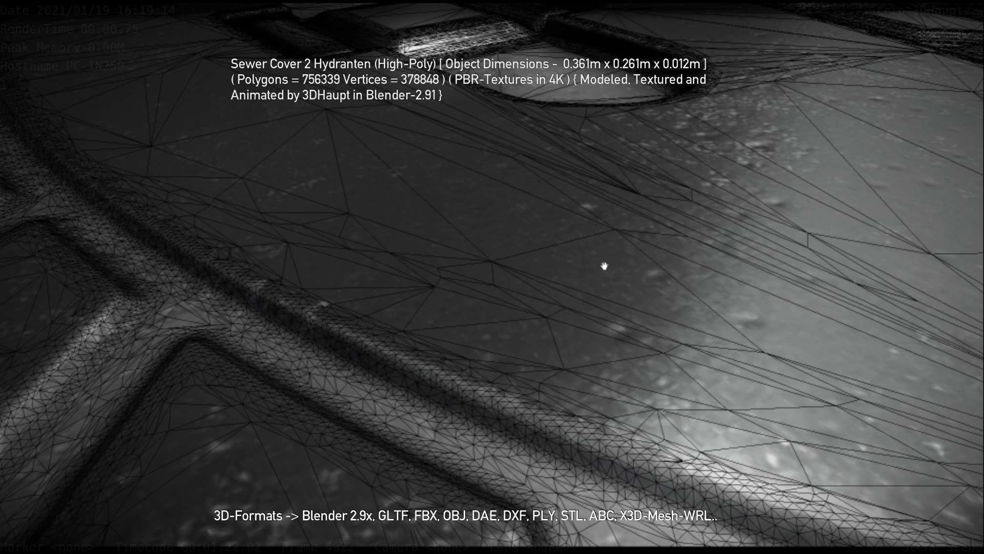 Sewer Cover 2 Hydranten High-Poly 3D model_44