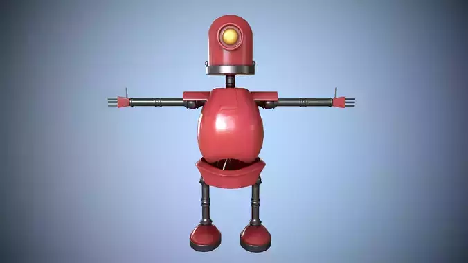 Little Red Robot Character