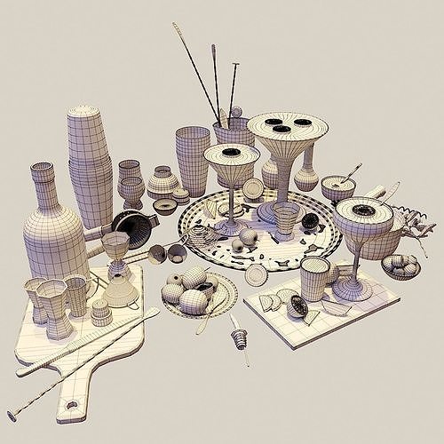 Cocktail Set Martini 3D model 7