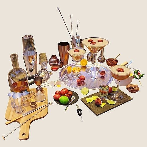 Cocktail Set Martini 3D model 6