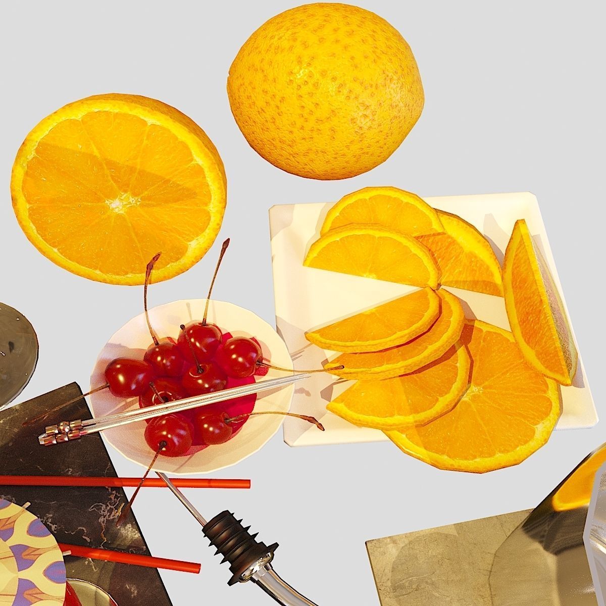 Cocktail Set Sex on the Beach 3D model_13