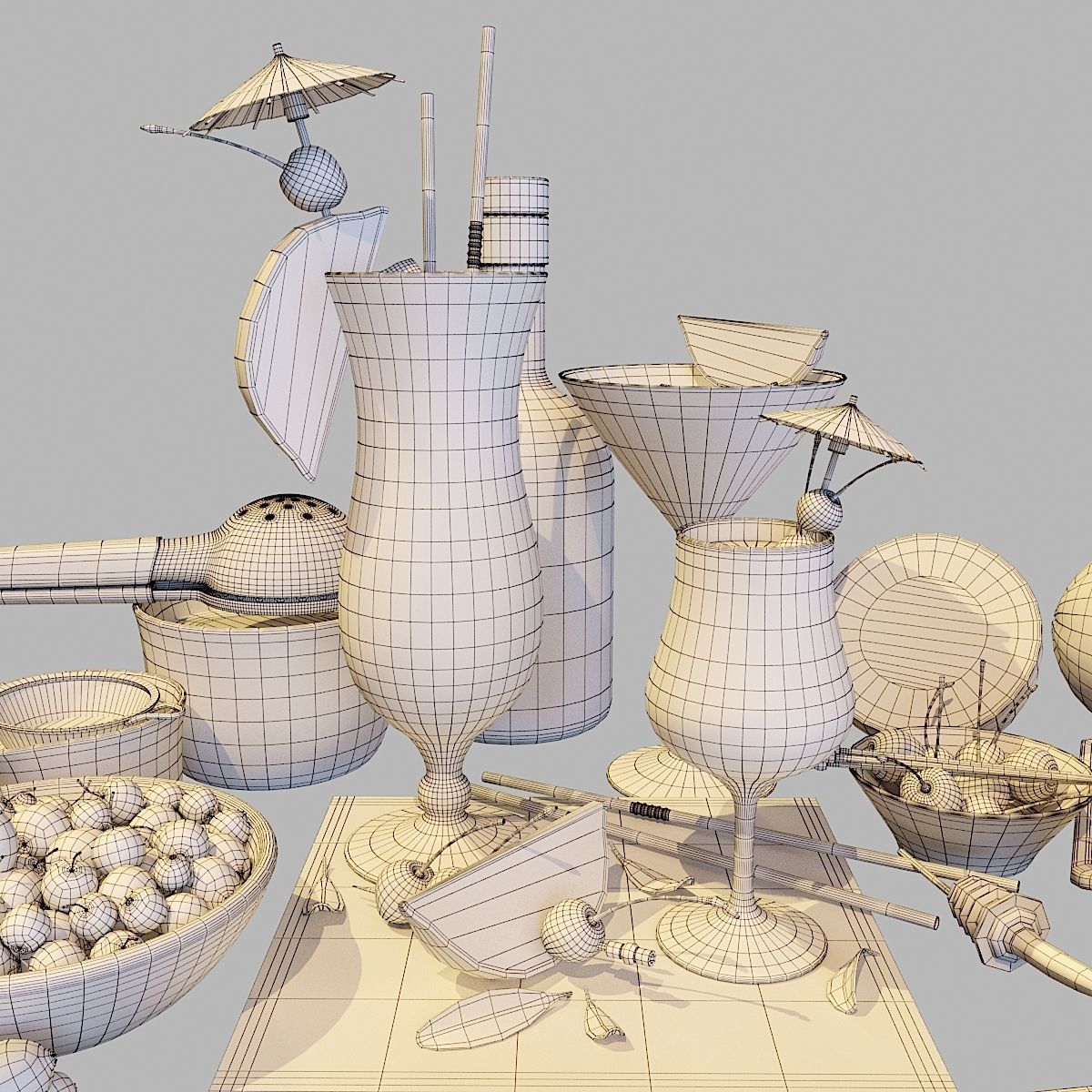 Cocktail Set Sex on the Beach 3D model_6