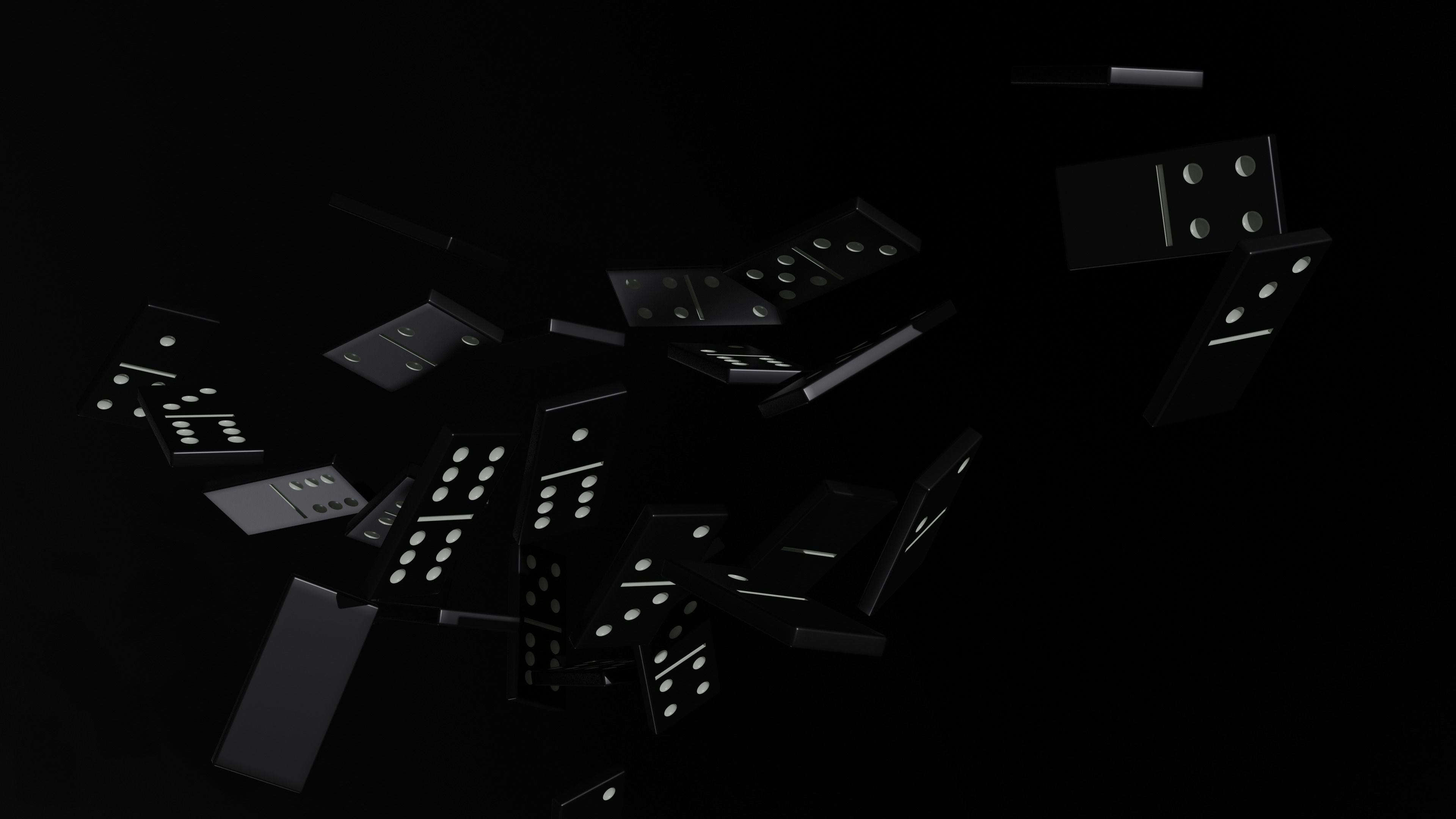 Dominoes 3D model in row 3D model_7