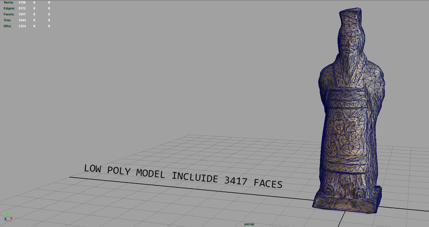 Terracota Soldier 2 Low-poly 3D model_10