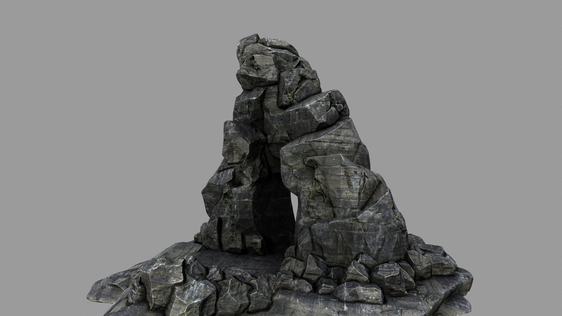 mountain rock formation 3D model_11