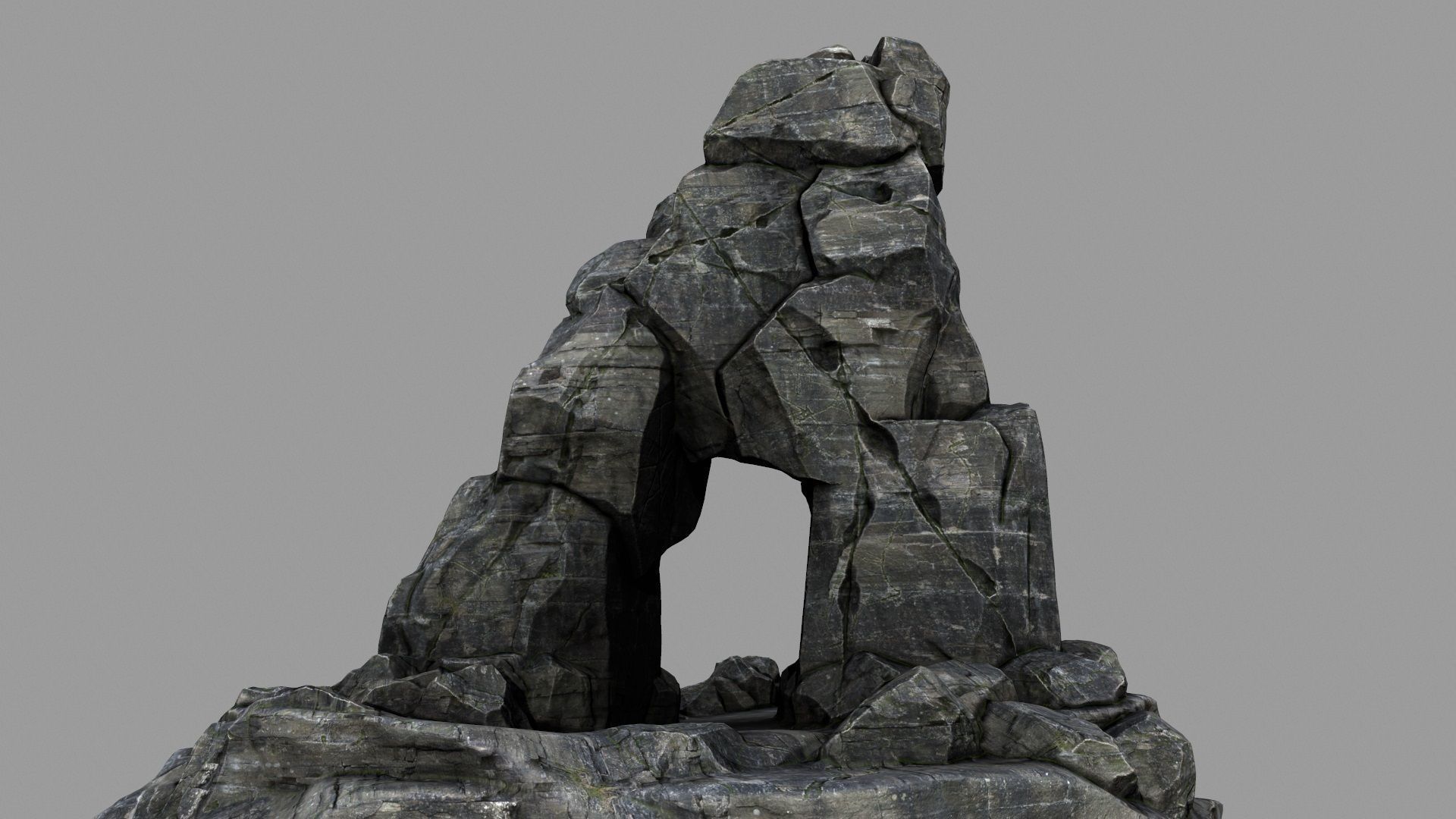 mountain rock formation 3D model_1