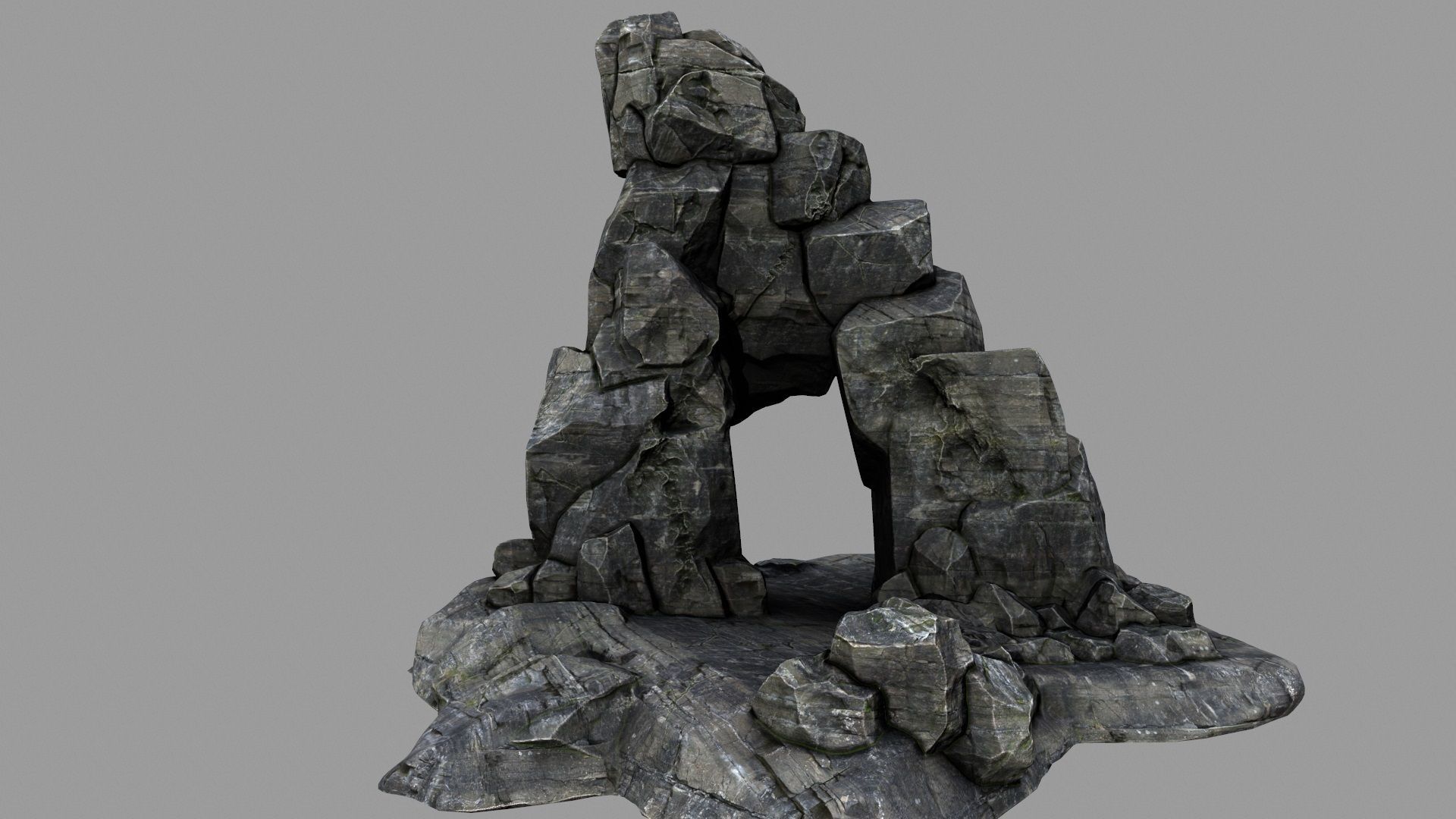 mountain rock formation 3D model_7