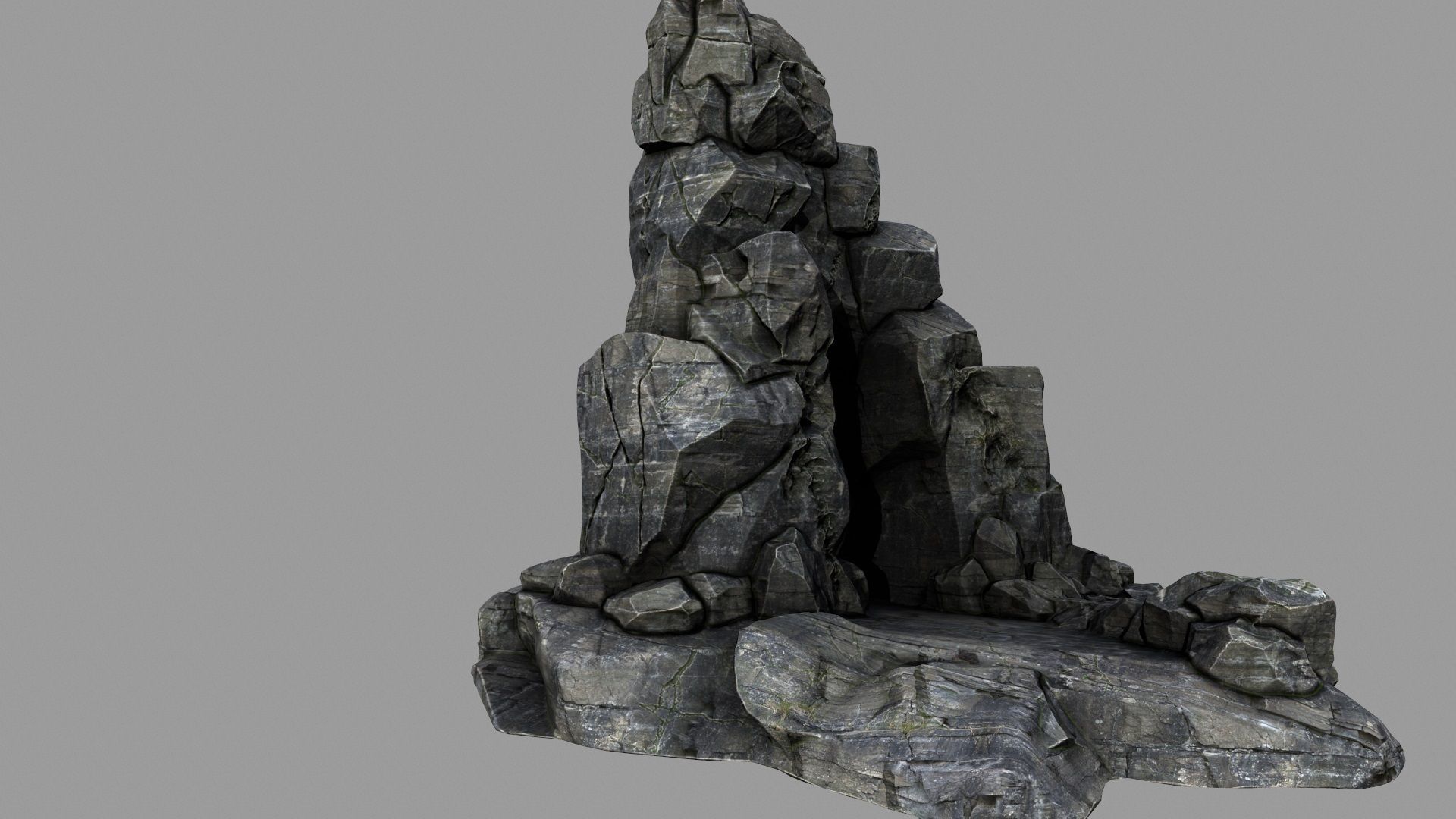 mountain rock formation 3D model_6