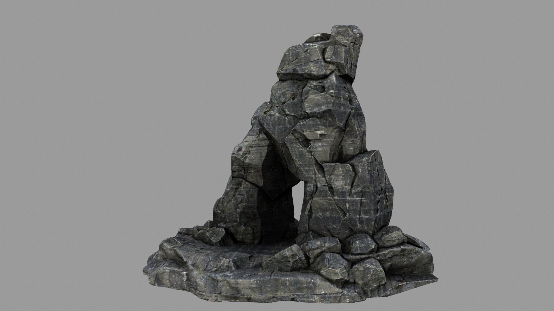 mountain rock formation 3D model_3