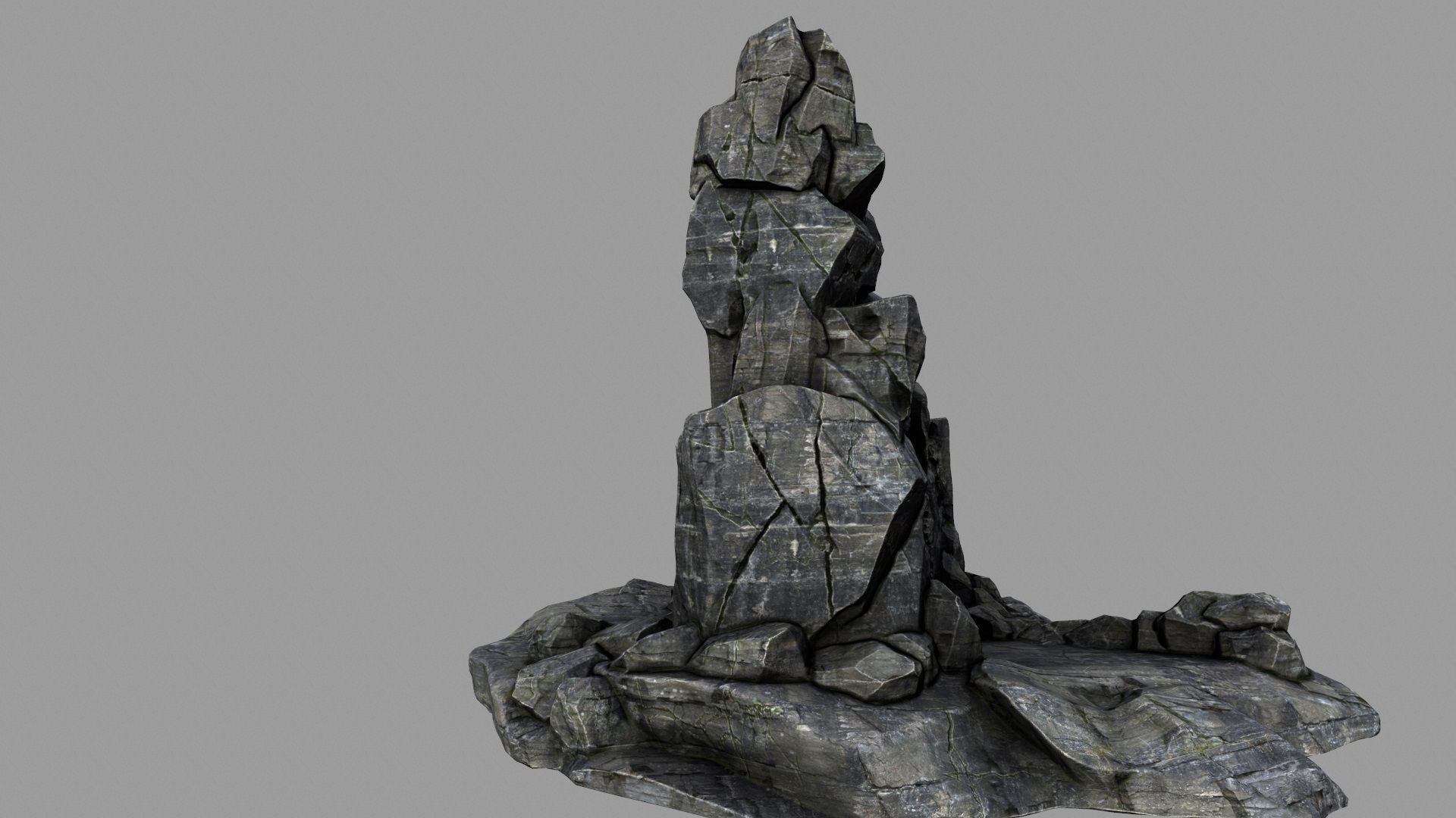 mountain rock formation 3D model_4