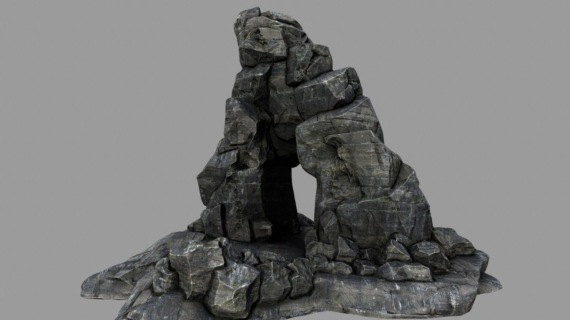 mountain rock formation 3D model_5